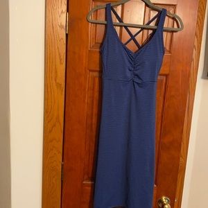 Prana tank dress in blue and black stripe